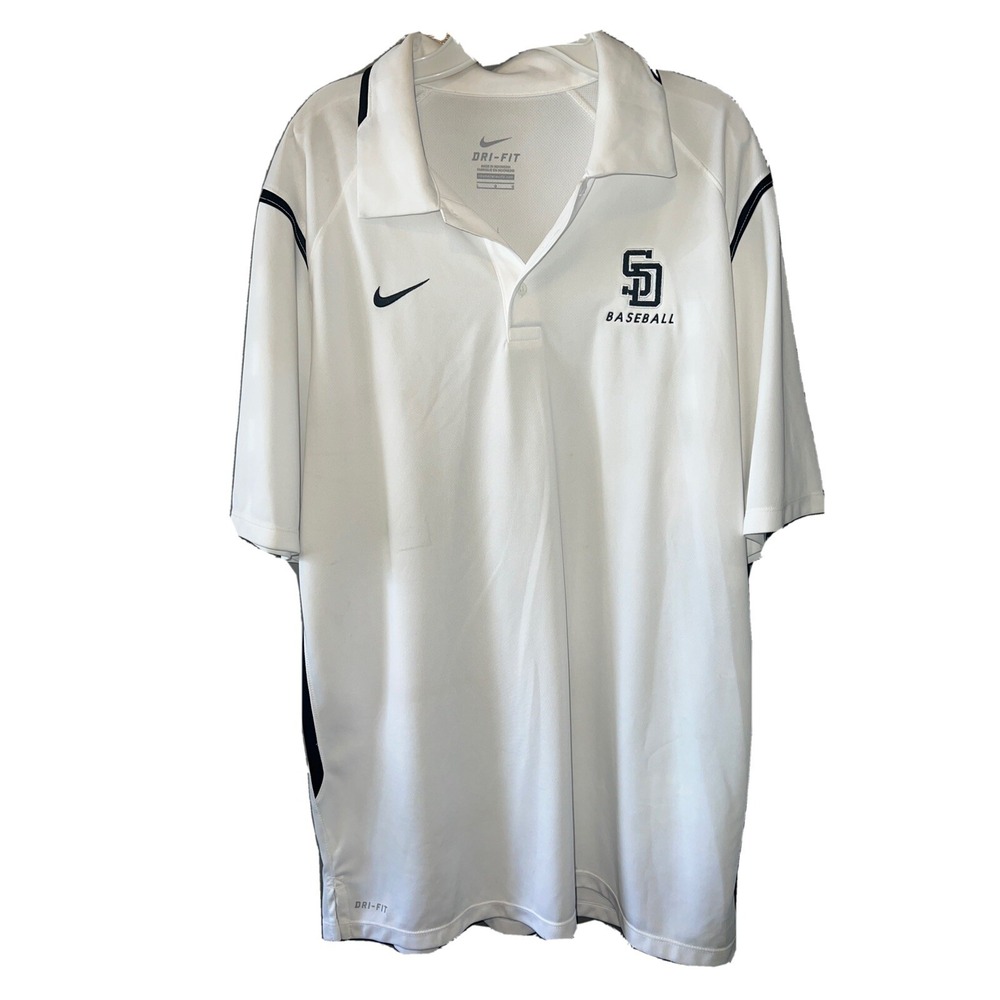 Nike Mens Dri-Fit Short Sleeve Polo Shirt Size Large With SD Baseball Logo